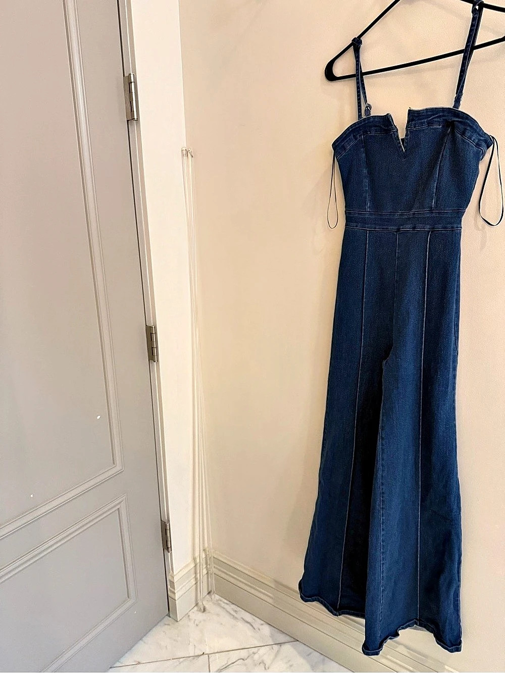 VICI Wide Leg Denim Jumpsuit in Blue Size XS Like New